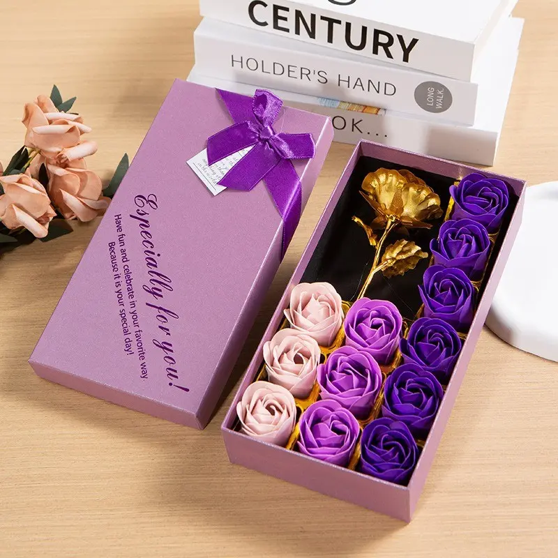 Handmade Rose Decorative Gift Box, Elegant Foam Flower Box, Artificial Flower Box, Perfect for Valentine's Day, Thanksgiving, Birthday Gifts, Wedding Bride Party Decorations