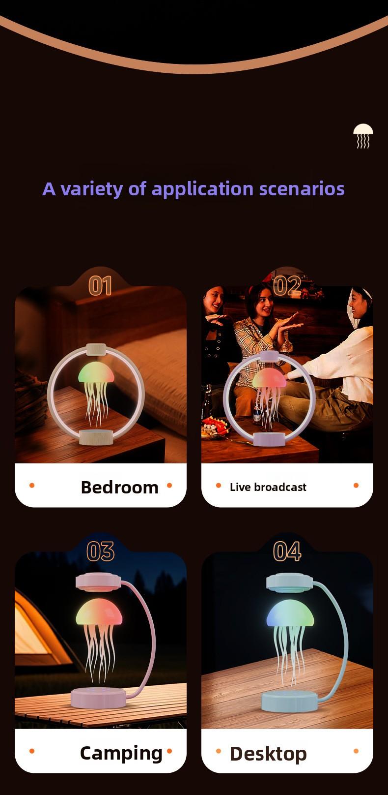 Magnetic Levitation Ornament Latest Edition Desktop Jellyfish Lamp with Touch Switch Stepless Dimming for Weddings and Client Gifts