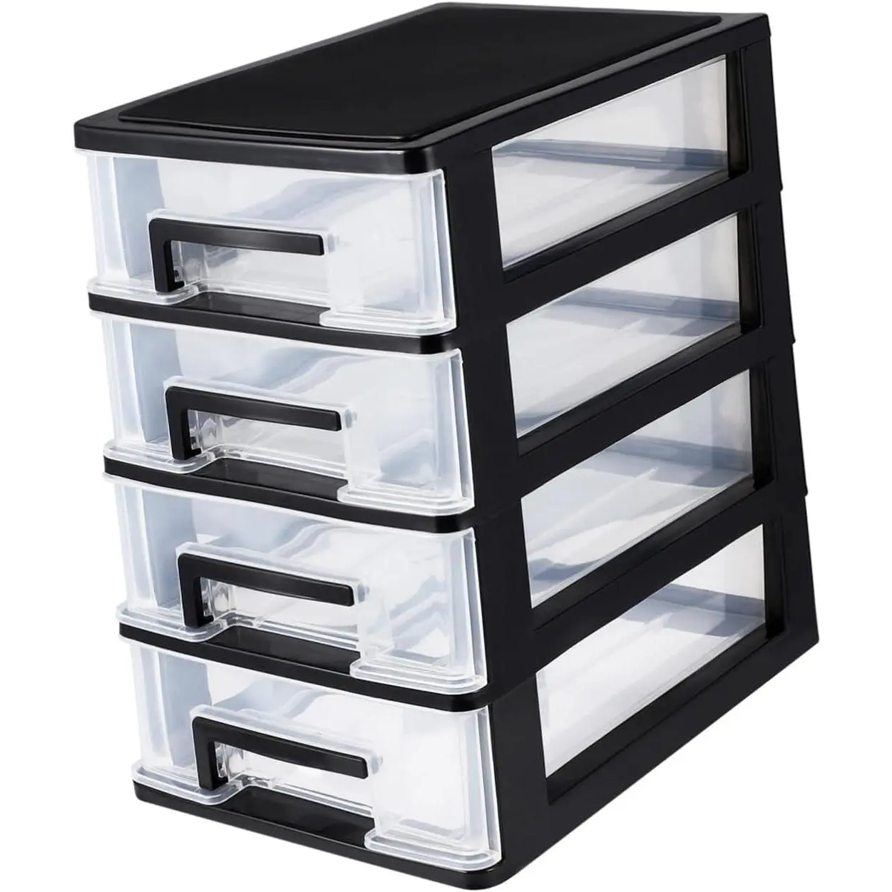 4 Layer Plastic Drawers, Desktop Organizer with Transparent Drawers | Compact organizer for , office, ,  and stationery with clear drawers for easy storage