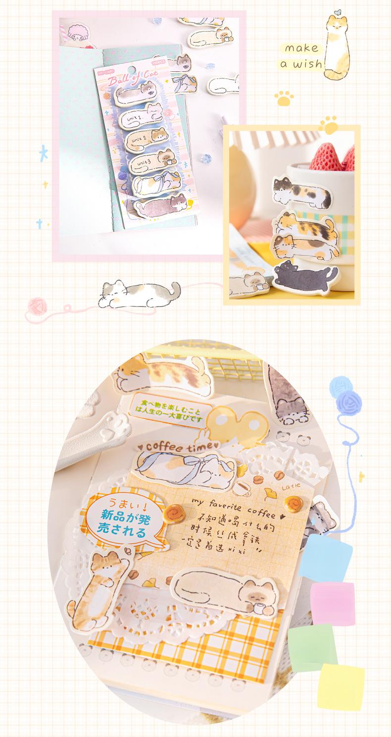 720 sheets/set of cartoon cute style post-it notes Cat theme Note-taking and message use can also be used to decorate notebook cards.