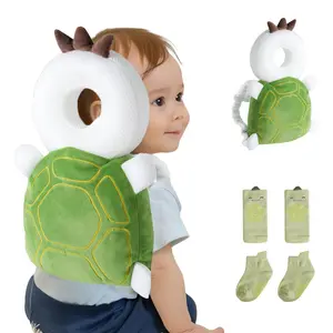 Baby Head Protector Backpack (9 to 24 Months) - Cute Head Guard Pillow with Knee , Baby Safety Set, Toddler Head Cushion Backpack, Baby Gift, Green Turtle : Baby