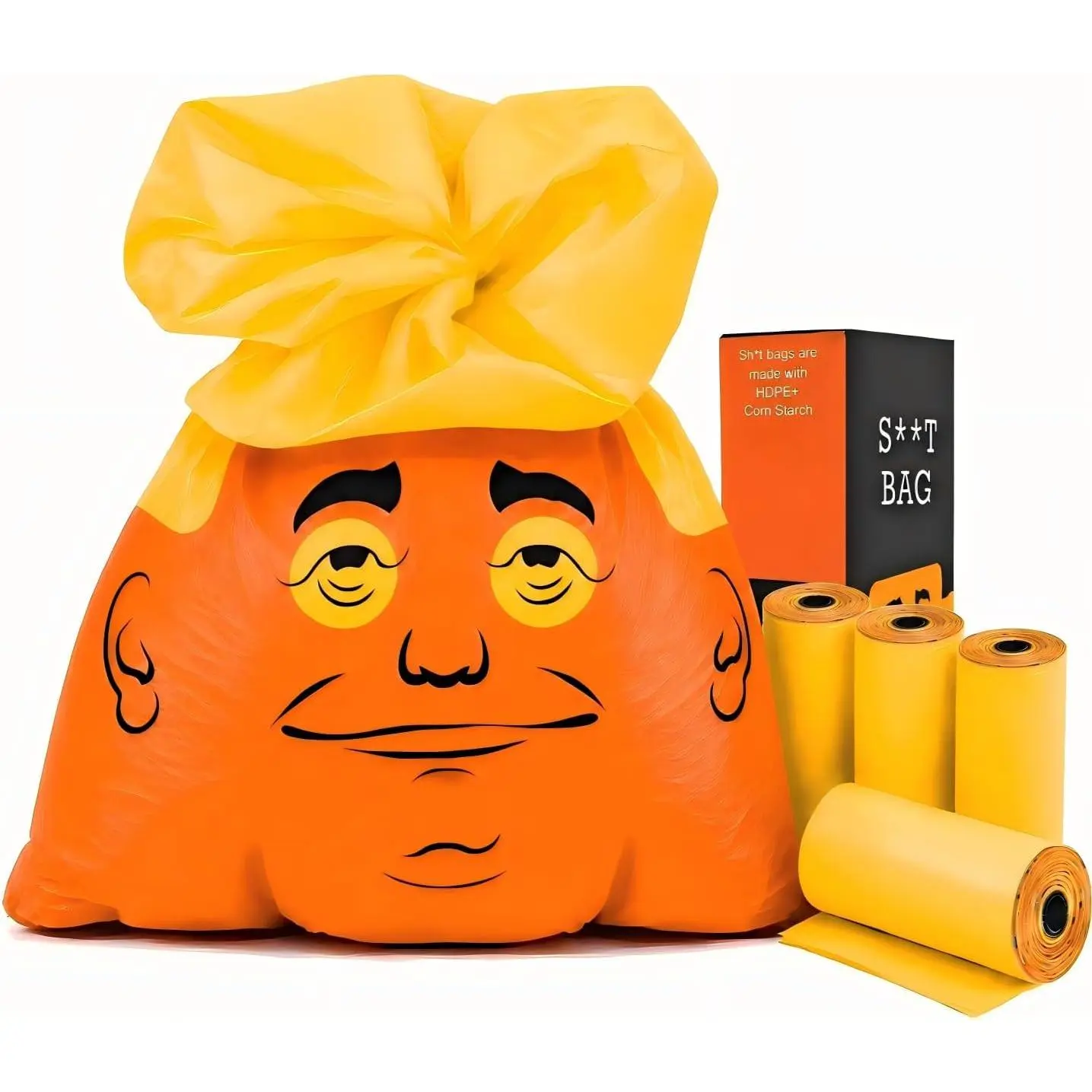 Dog Poop Bags - Presidential-Themed Heavy-Duty Odor Seal Trash Bags, 60 Count, Unscented, Leak-Proof Extra-Thick Rolls for Dog Walks, Outdoor Cleanup, Pranks, Birthday Present, White Elephant Gift, Heavy-Duty Material