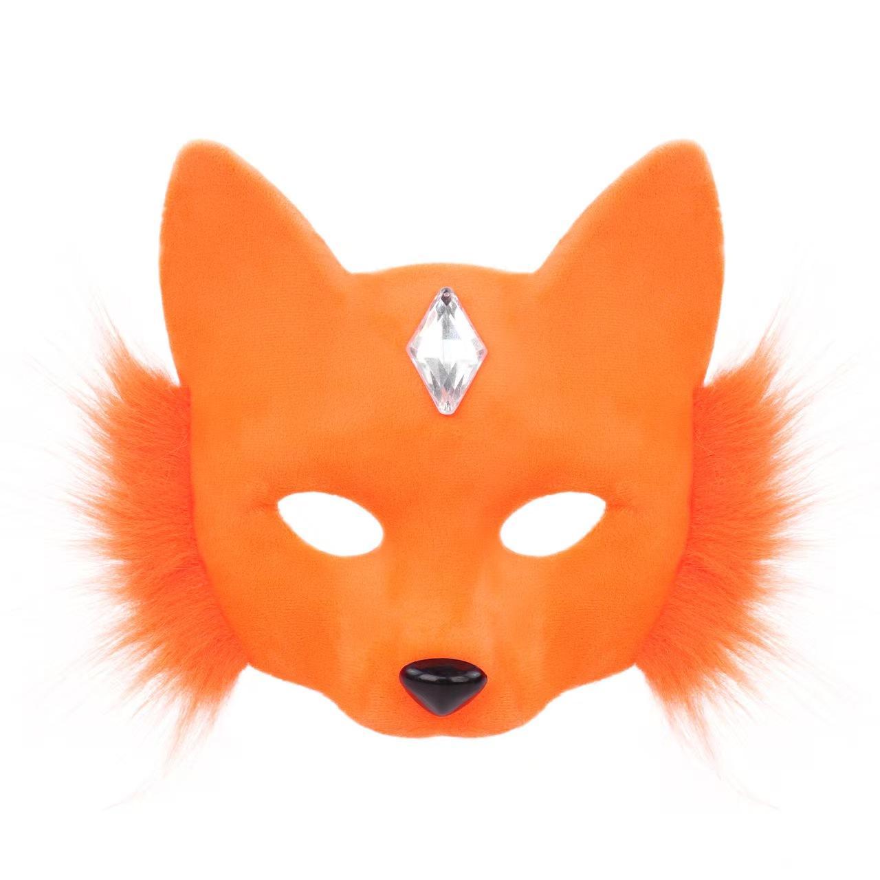 Half Face Fox Animal Mask Spooky Stylish Design Cosplay Prop Decorative Accessory For Costume Parties Role Play And Themed Events