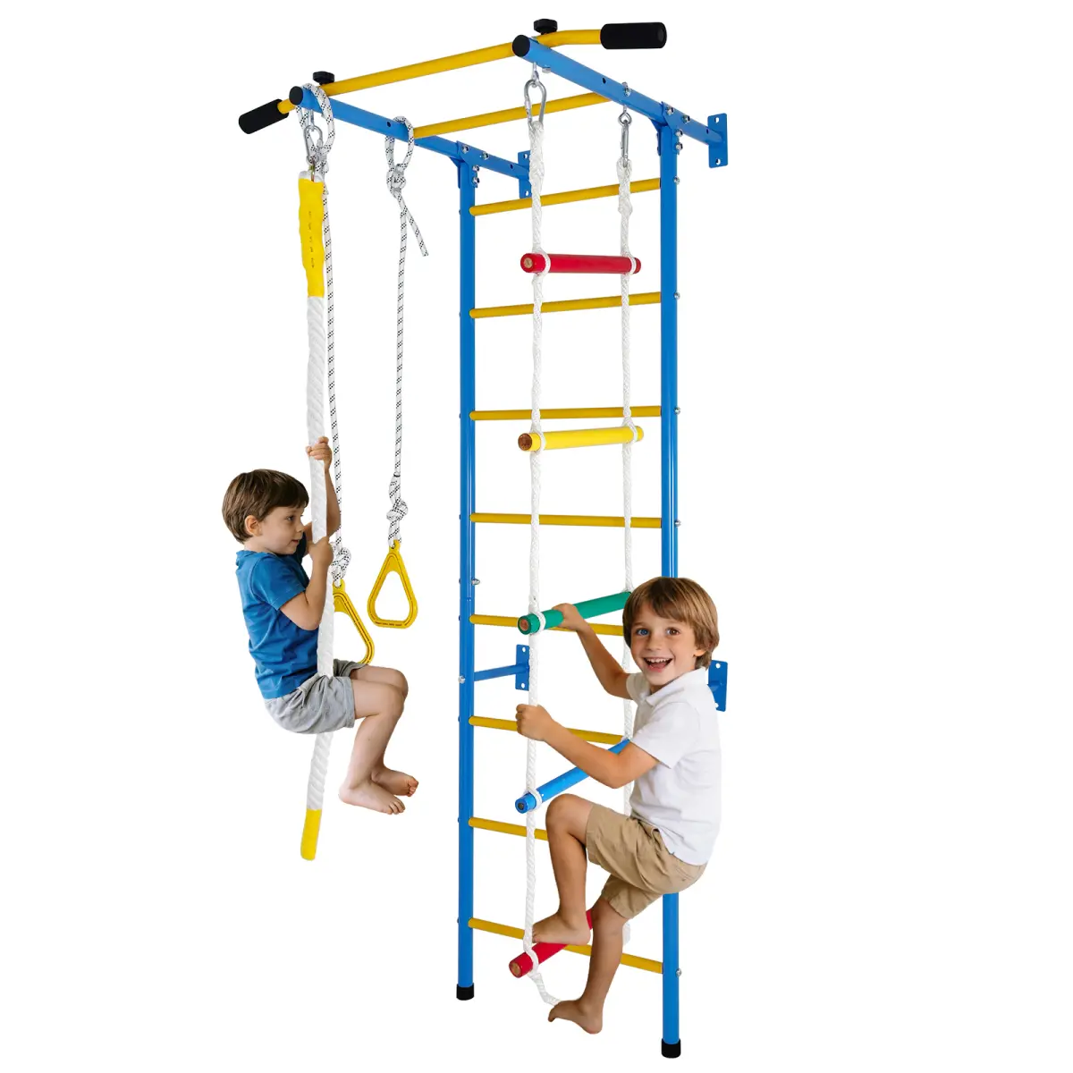 Aobtkel5 in 1 Playset Laddeer Wall Gym  With Rope Ladder, Pull-up Bar, Wall Ladder, Rope, And Gymnastic Rings