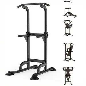 Adjustable Power Tower Pull Up Bar Dip Station for Home Gym, Free Standing Chin Up Bar with 300 lbs Capacity for Strength Training and Body Workout