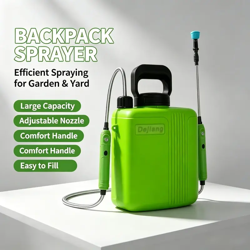 6L battery-powered sprayer, with USB charging handle, portable garden sprayer, 3 types of spray heads and adjustable shoulder strap, suitable for various applications such as gardens, lawns, car washing, rural areas, and kitchens