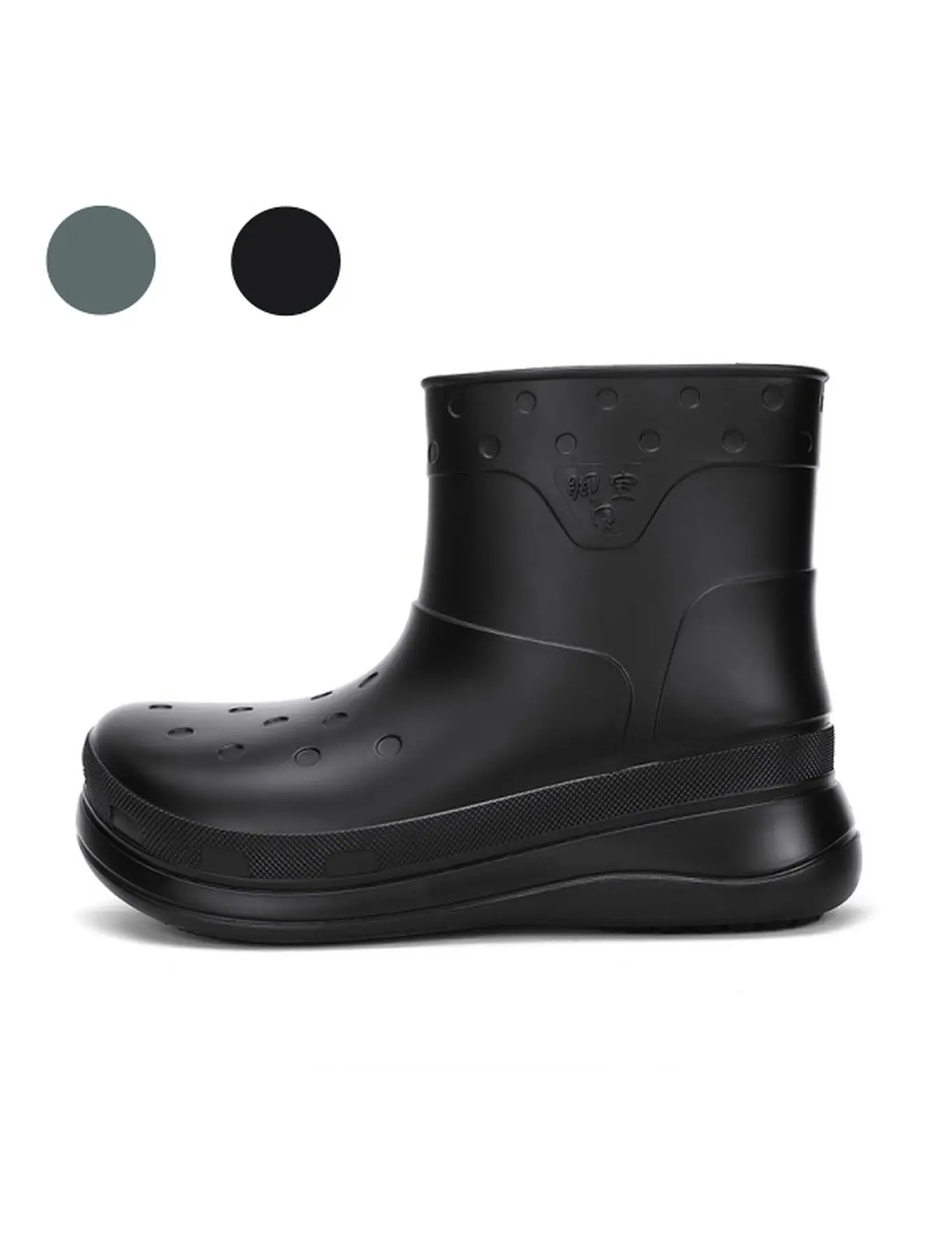 Men's Trendy Minimalist Mid-calf Rain Shoes, Waterproof Anti-slip Casual Rain Boots For Rainy Season Trips & Daily Commuting
