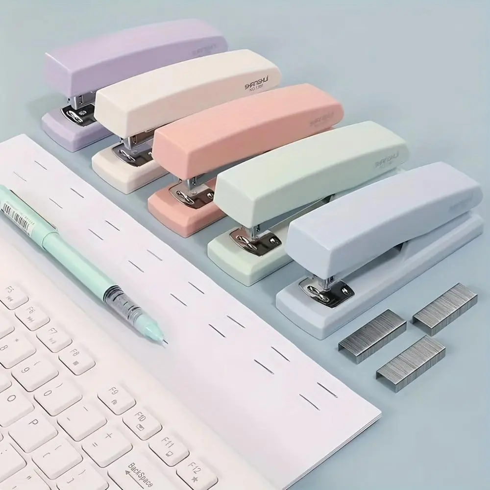 2 Mini Morandi Staplers, Handheld Portable Binding Machine, Student Office Universal Children's Mini Stapler