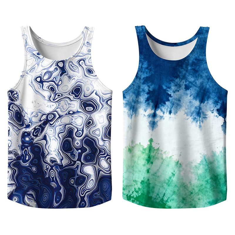 Vintage 2 Pack Oil Painting Tank Top, Trendy Menswear Funny Graphic Tees, Big and Tall Gym Workout Running Tee, Comfy Casual Sleeveless Vests