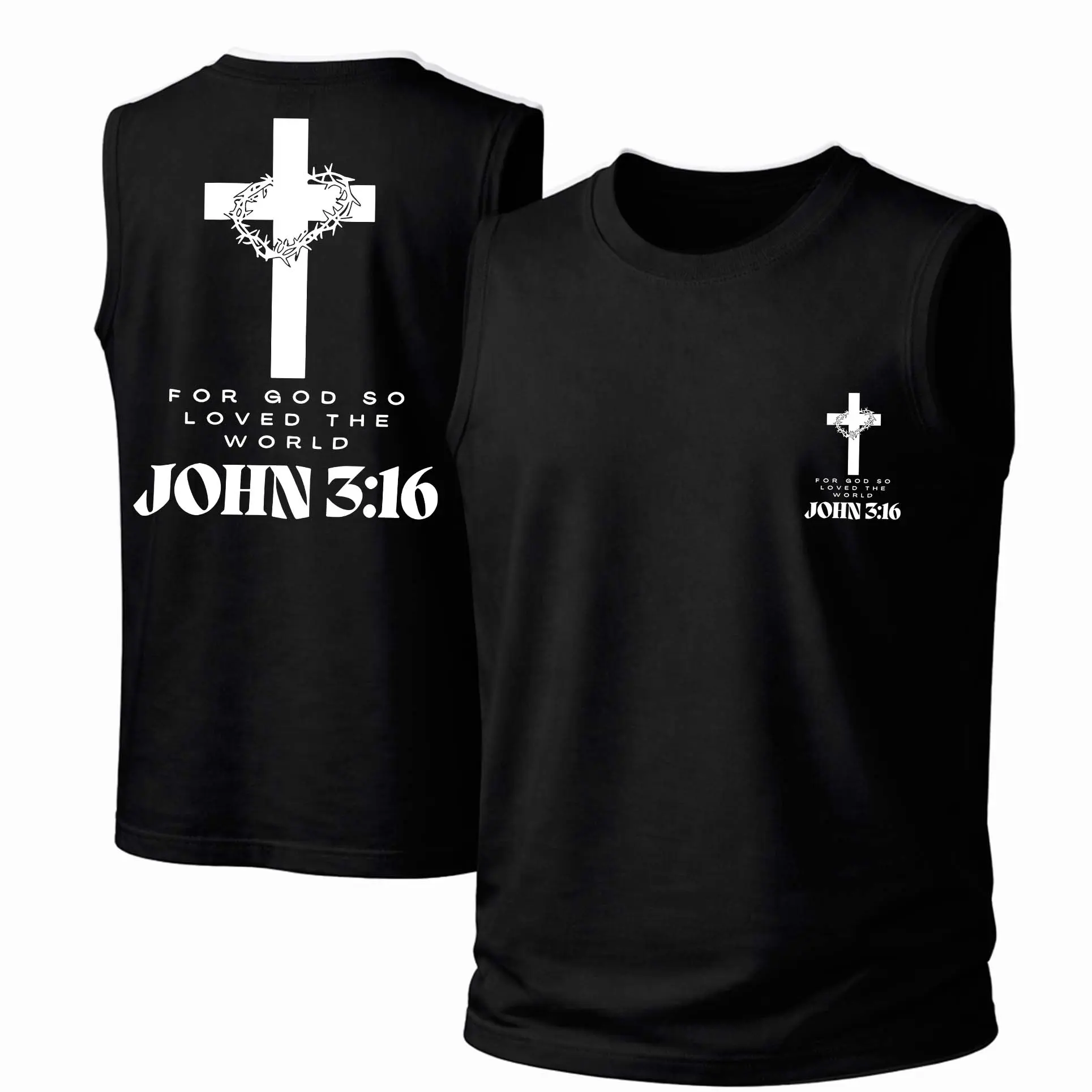 Unisex 100% Cotton Tank Top with Retro Streetwear Graphic Print - Loose Fit Sleeveless Crew Neck Shirt for Summer, Fabric, Garment