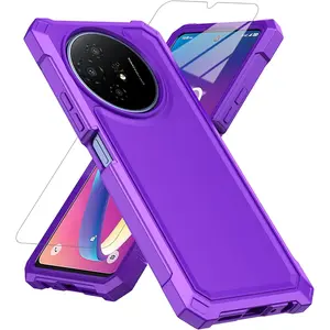 for TCL 60 XE NXTPAPER 5G/ TCL 50 XL 5G Case, with Screen Protector Hard PC Front Frame and Soft TPU Back, Shockproof Bumper Case (Purple)