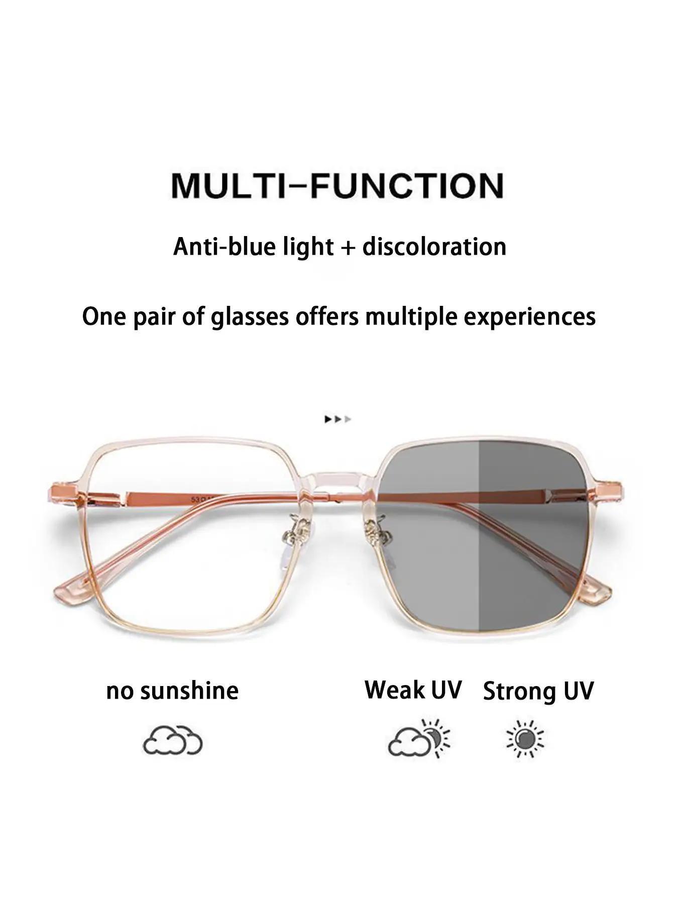 Unisex Simple Square Frame Anti-blue Light Eyeglasses, Basic Flat Frame Fashion Eyeglasses for Men & Women, Fashion Eyeglasses for Work, Daily Decor, Stylish Square Frames, Trendy Casual Glasses