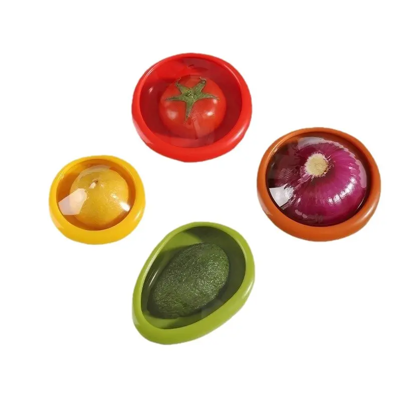 Transparent Lid Food Storage Containers, Reusable Leftover Produce Keepers for Avocado, Onion, Tomato & Lemon, Keep Veggies Fresh Longer & Reduce Waste