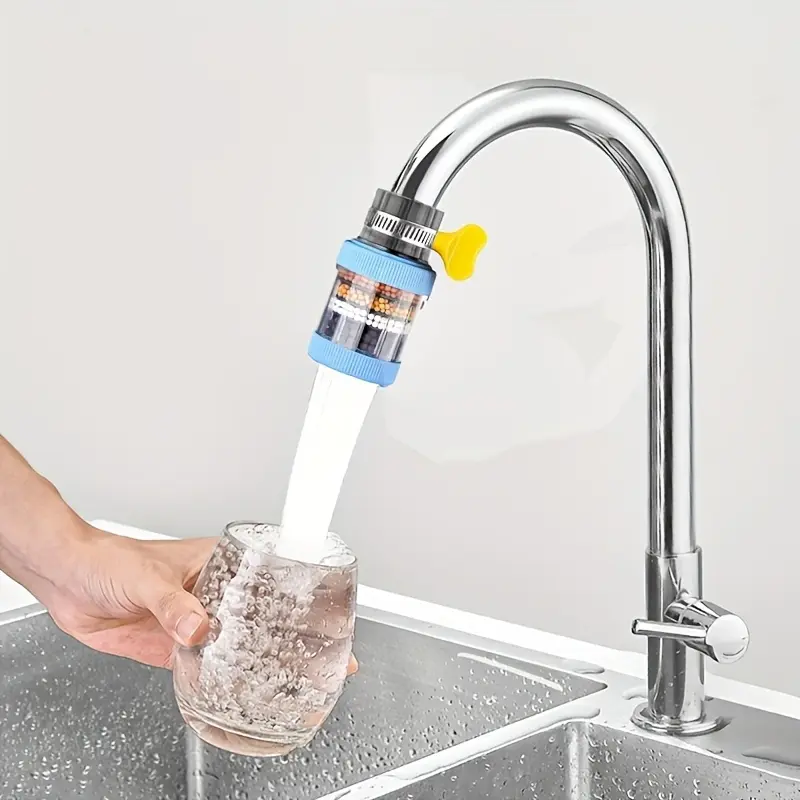 Rotatable Kitchen Faucet Filter, Home Water Filter, Tap Water Filter, Water Filtration System, 6-Layer Purification System, Splash-Proof Design, Easy Installation, Enhances Water Quality
