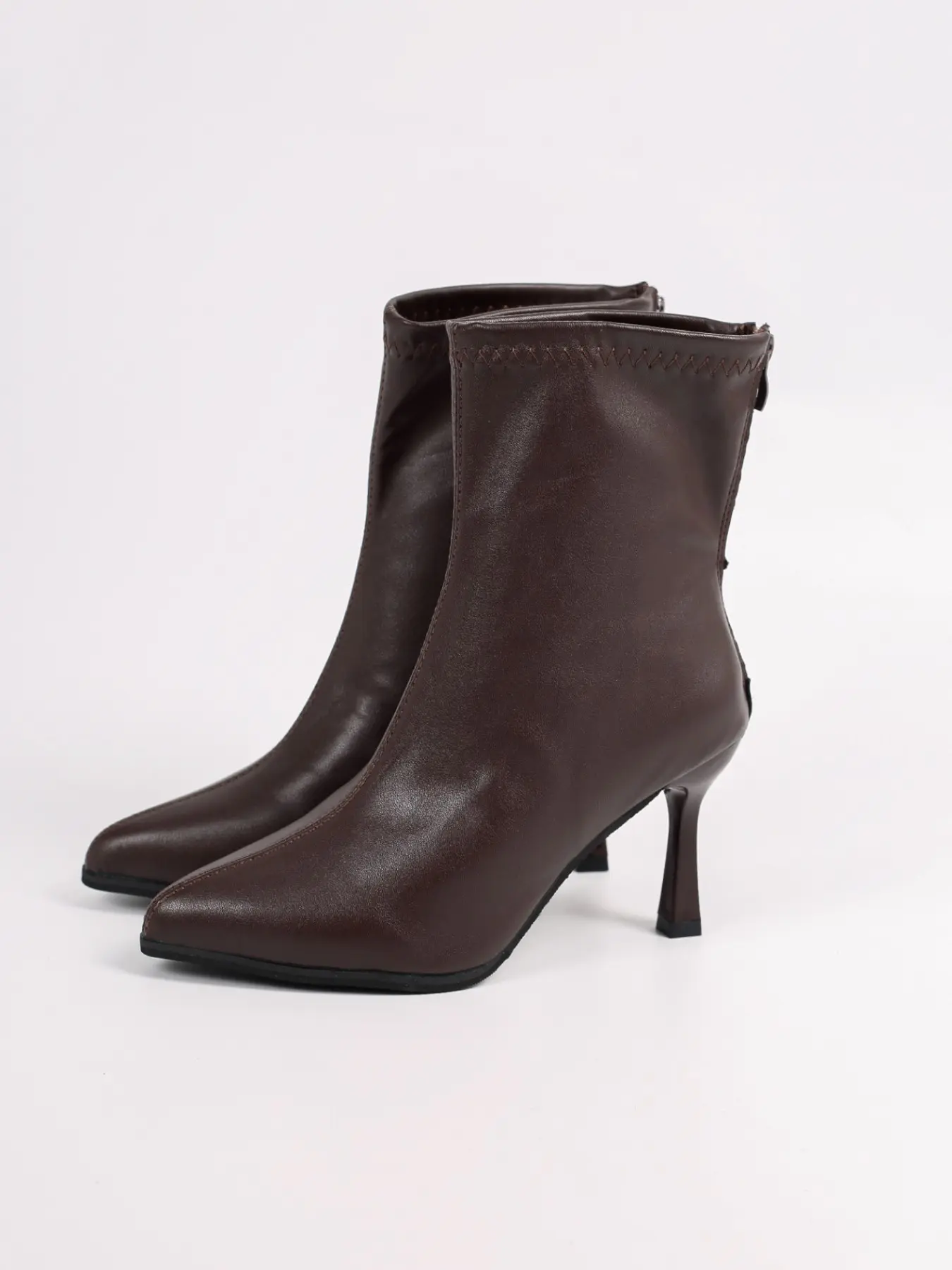 Women Pointed Toe Stiletto Heel Stretch Ankle Boots, Back Zipper Slim Fit Sock Booties, Elegant Dress Boots for Fall Winter