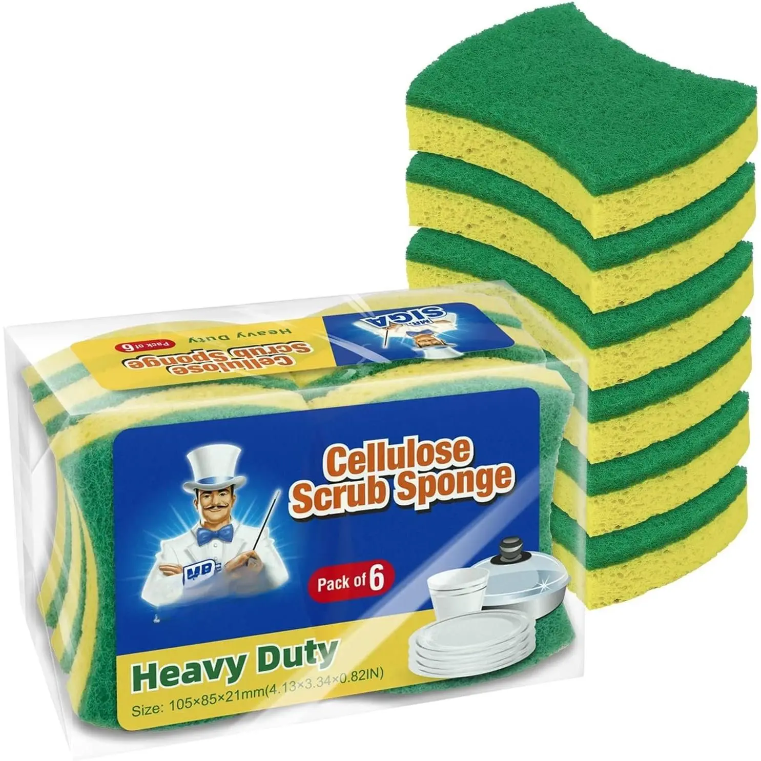 Heavy Duty Cellulose Scrub Sponge, -Sided Dish Sponge, 12 Pack | Heavy duty dishwashing sponges, dish sponges, kitchen sponges, cellulose sponges, sponges for dishes, dish