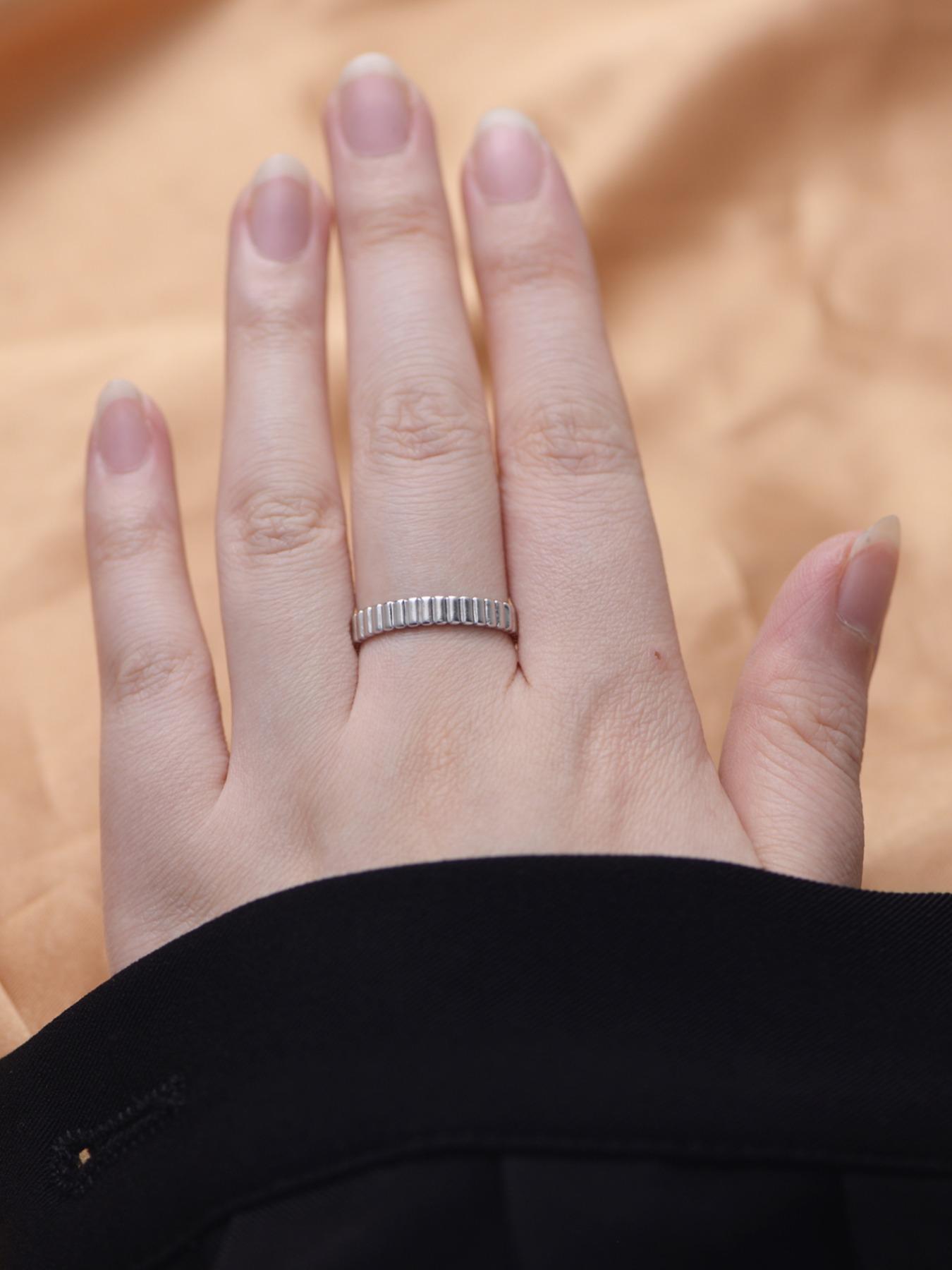 S925 Sterling Silver Simple Gear Design Ring, Fashion Accessories for Women & Girls, Trendy All-match & Exquisite Jewelry for Birthday Gift