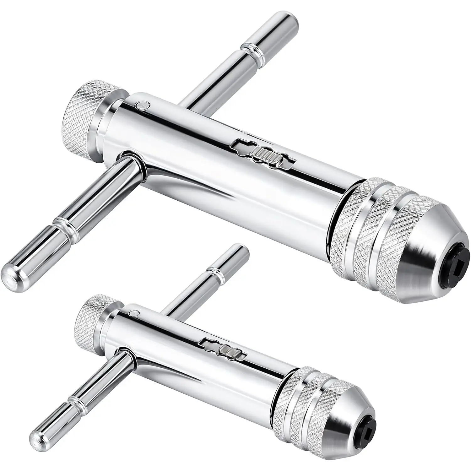 2 count Ratchet T Handle Tap Wrench, Adjustable T Bar Handle Holder Ratcheting Tap Wrench for Metric M3-M8 / M5-12 Thread Screw Taps