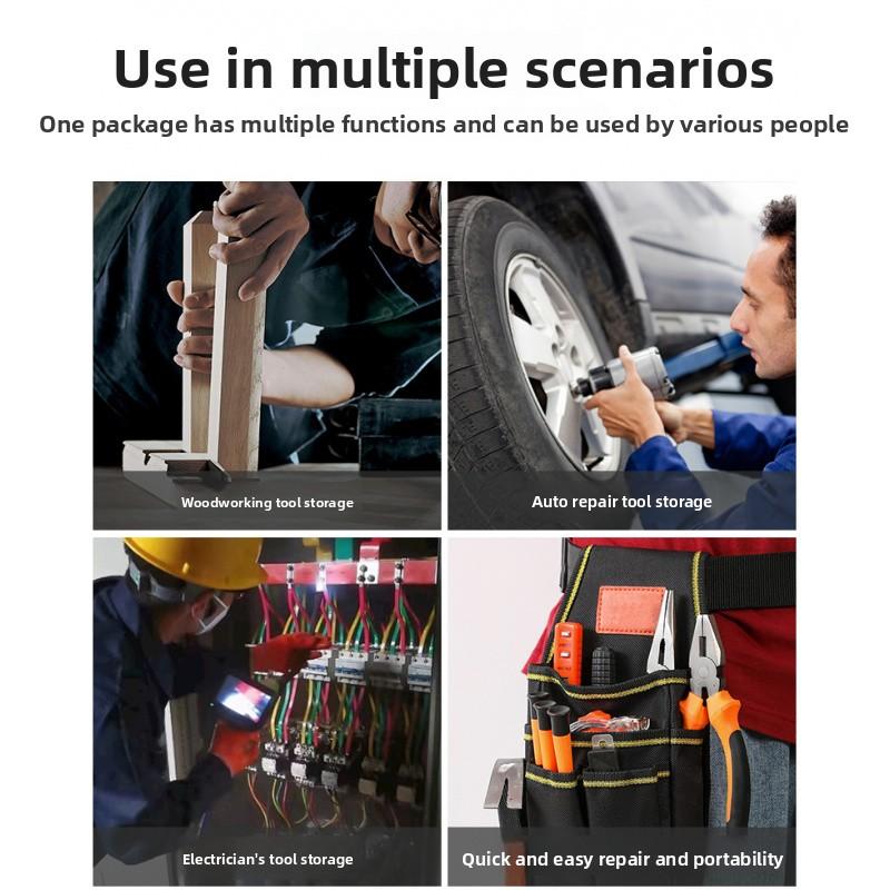 Three-Layer Electrician Tool Bag Adjustable Thickened Wear-Resistant Tool Waist Bag Industrial Grade Hardware Tool Bag