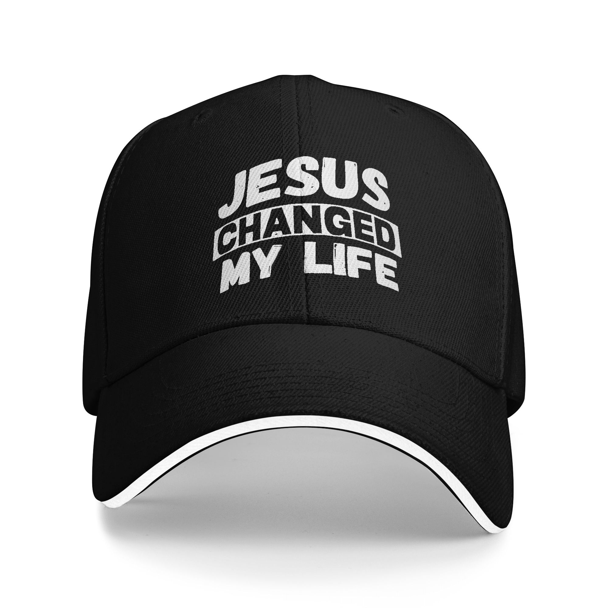 Jesus Changed My Life Printed Dad Hat| Christian Faith Inspirational Cap,Religious Faith Gift Dad Cap,Inspirational Faith Hat for Men & Women