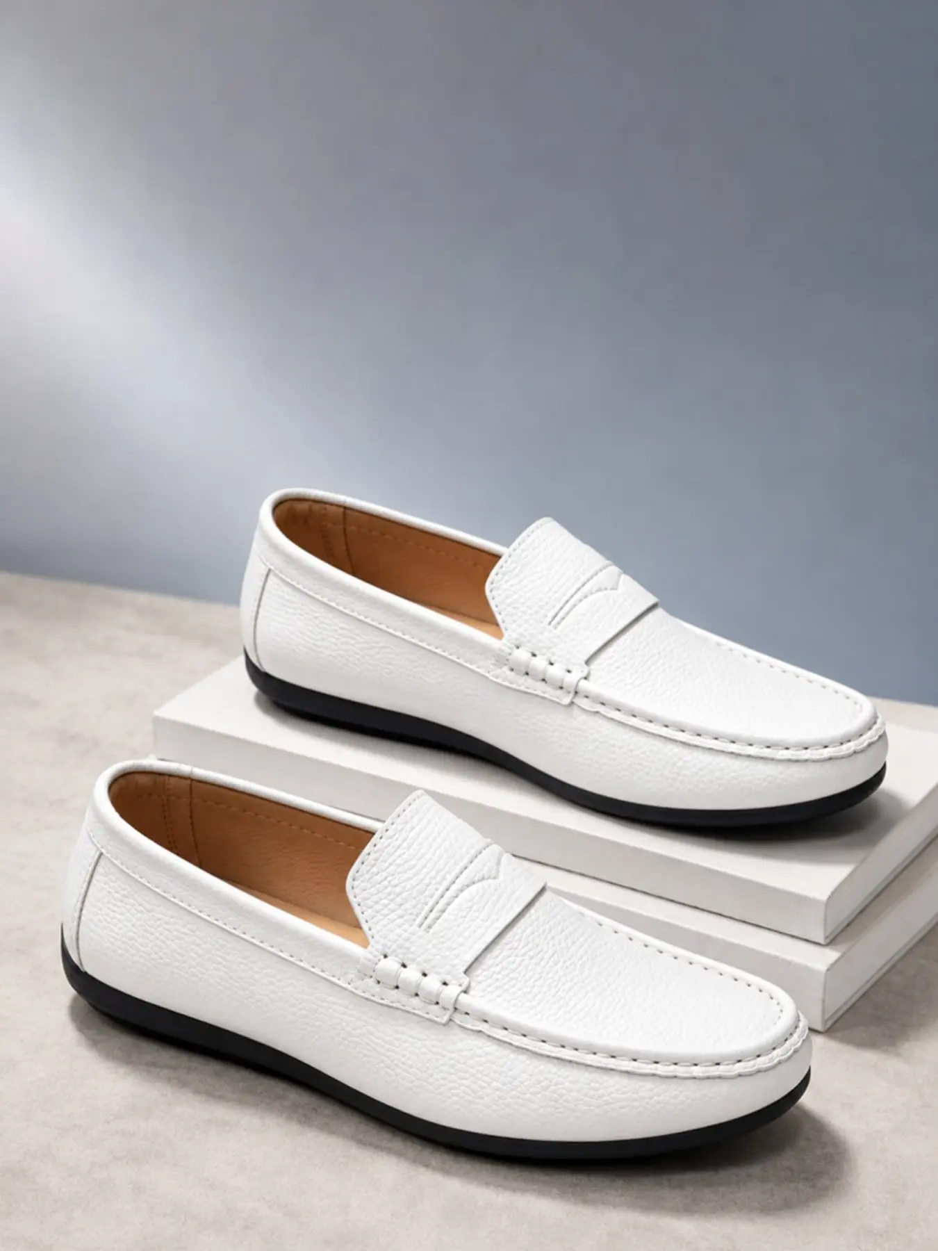 2026 New Leather Loafers for Men, Slip-On Business Casual Shoes, Soft Sole Driving Shoes, Middle-Aged Comfortable Footwear