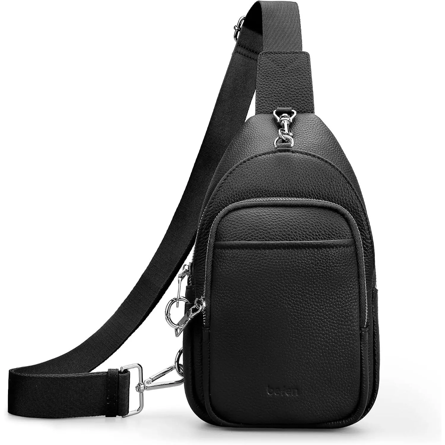 Black  Anti- Small Crossbody Bags for Women | Real Leather, RFID Blocking, Anti Pocket Bag, Multi-Pockets, 8 RFID Card Slots, Unisex
