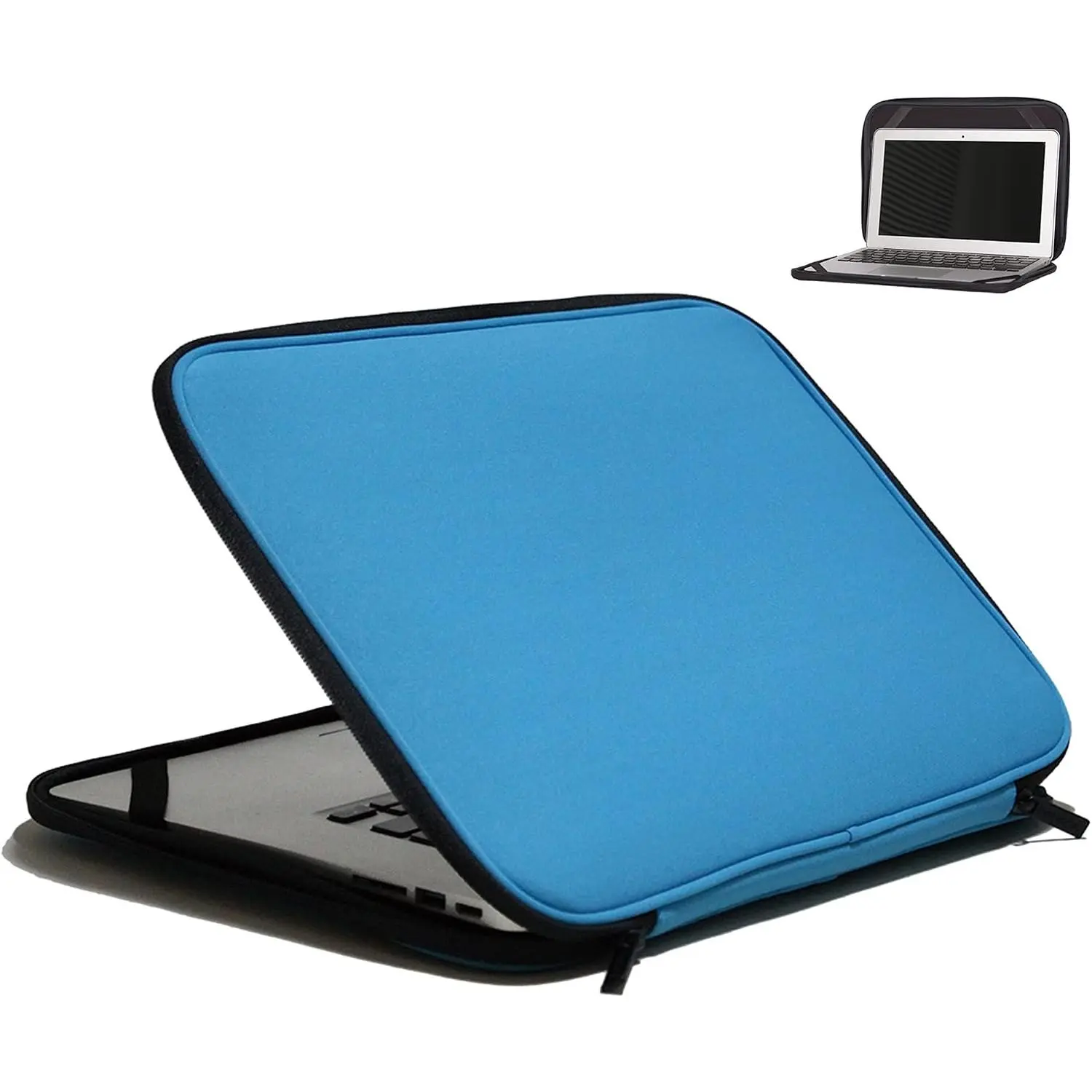 Laptop Sleeve 17.3 Inch Foldable Slim Case Lightweight Bag Notebook  Carrying Flip Cover (Blue)