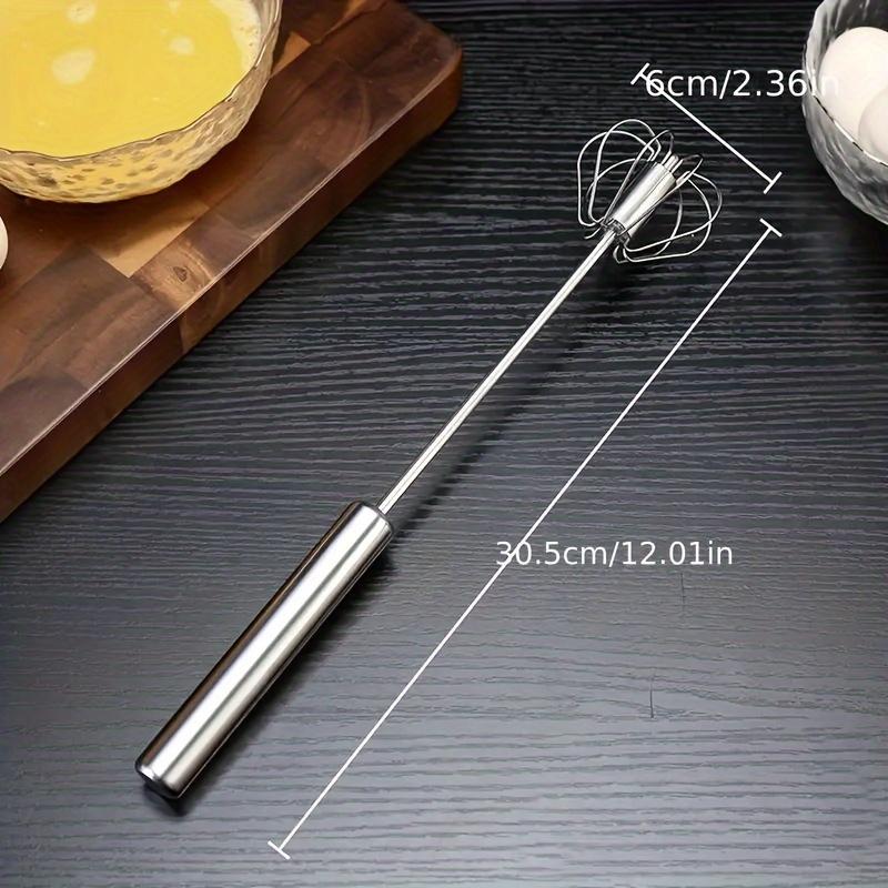 1 Large Stainless Steel Semi-automatic Egg Beater, Home Baking Tool, Manual Cream and Egg Mixer, Household Push-type Egg Beater - a Multifunctional Tool for Egg Beaters, Milk Frothers, and Push-type Mixers - Kitchen Utensil for Mixing, Beating Eggs