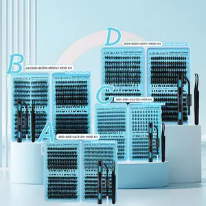 ADORANCE Individual Lash Clusters Kit 444/456/420/267PCS D Curl, Full DIY Eyelash Extension Kit with Bond, Seal & Tweezers for Salon-Quality Looks at Home