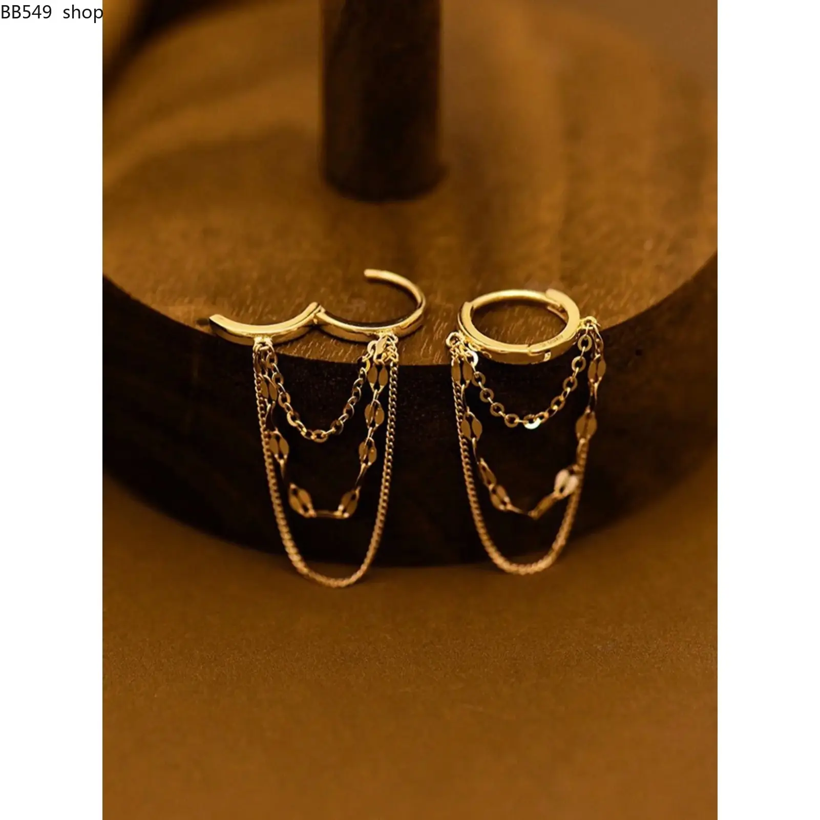 Delicate Stainless Steel Chain Hoop Earrings for Women, Casual All-Season Jewelry, Fashionable Daily Wear, Perfect Gift for Her