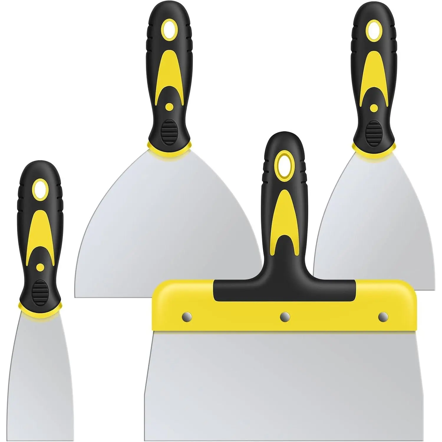 DEKEones Putty Knife Set, 4PCS Stainless Steel Scraper Paint Tool with Comfortable Grip for Drywall Repair, Wallpaper Removal and Plaster Scraping(2,4,6,8in)