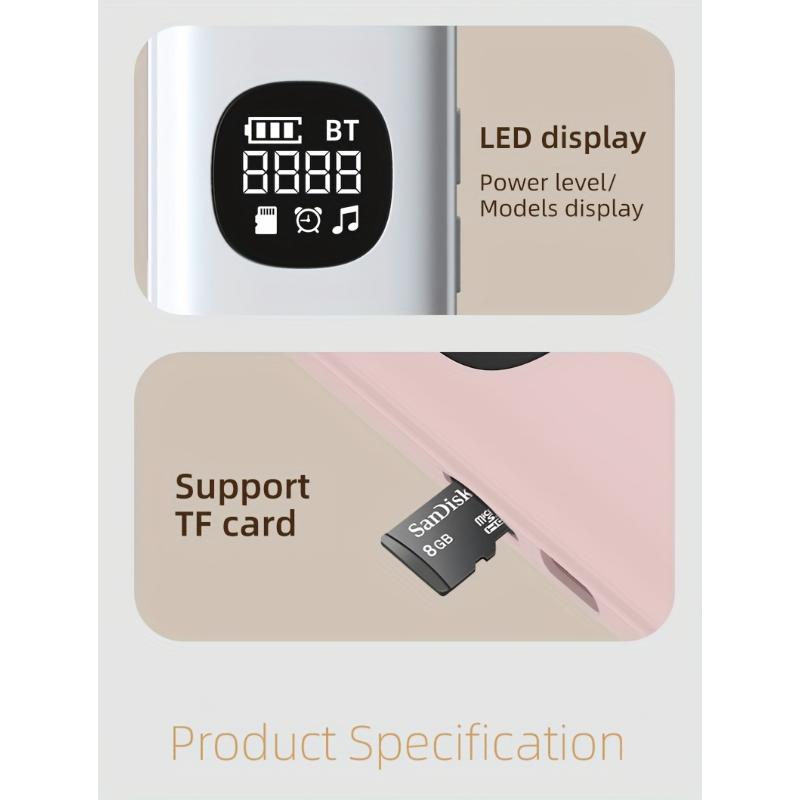 BLD07 Bone Conduction Wireless Speaker, Portable Music Player, No Earbuds Needed, Auto Power-off Function, Built-in 11 White Noise Options, Gentle Sounds for Bedtime Relaxation, Suitable for Bedrooms, Dormitories, and Offices