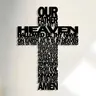 Jesus Christ & Cross Pattern Wall Art, Metal Wall Decor, Spiritual Wall Decor, Religious Decor, Religious Decorations, Wall Hanging Decor for Home Living Room Bedroom, Religious Gift, Letter Print Cross