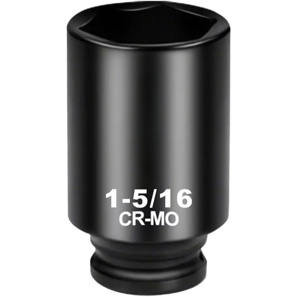 36mm Socket 1/2 Drive Deep  SAE Socket, 6 Point CR-MO for Easy Removal of Axle Nut