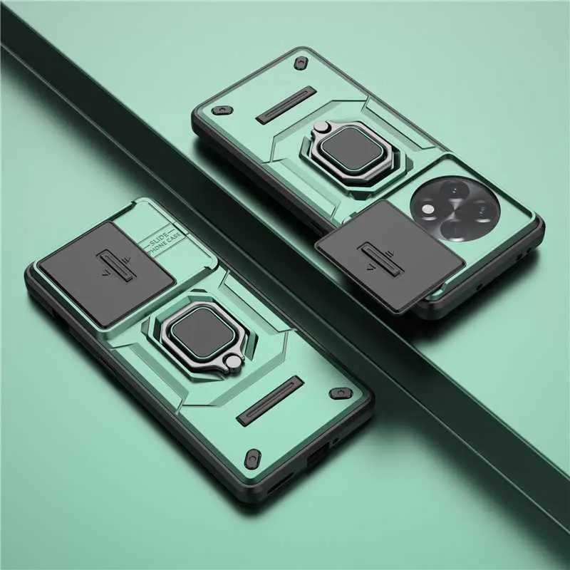 For OnePlus Nord 5 Car-Mounted Sliding Window Phone Case For OnePlus 15 Combat Bear Ring Stand Shockproof Cover DL260810B24