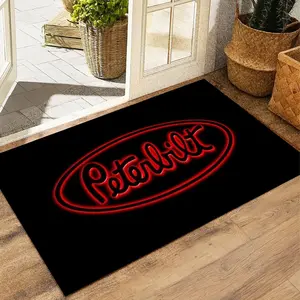 Peterbilt Neon Sign Door Mat, Glowing Oval Truck Brand Rug, Perfect for Truck Drivers, Garage, Men's Lounge Entrance Decor