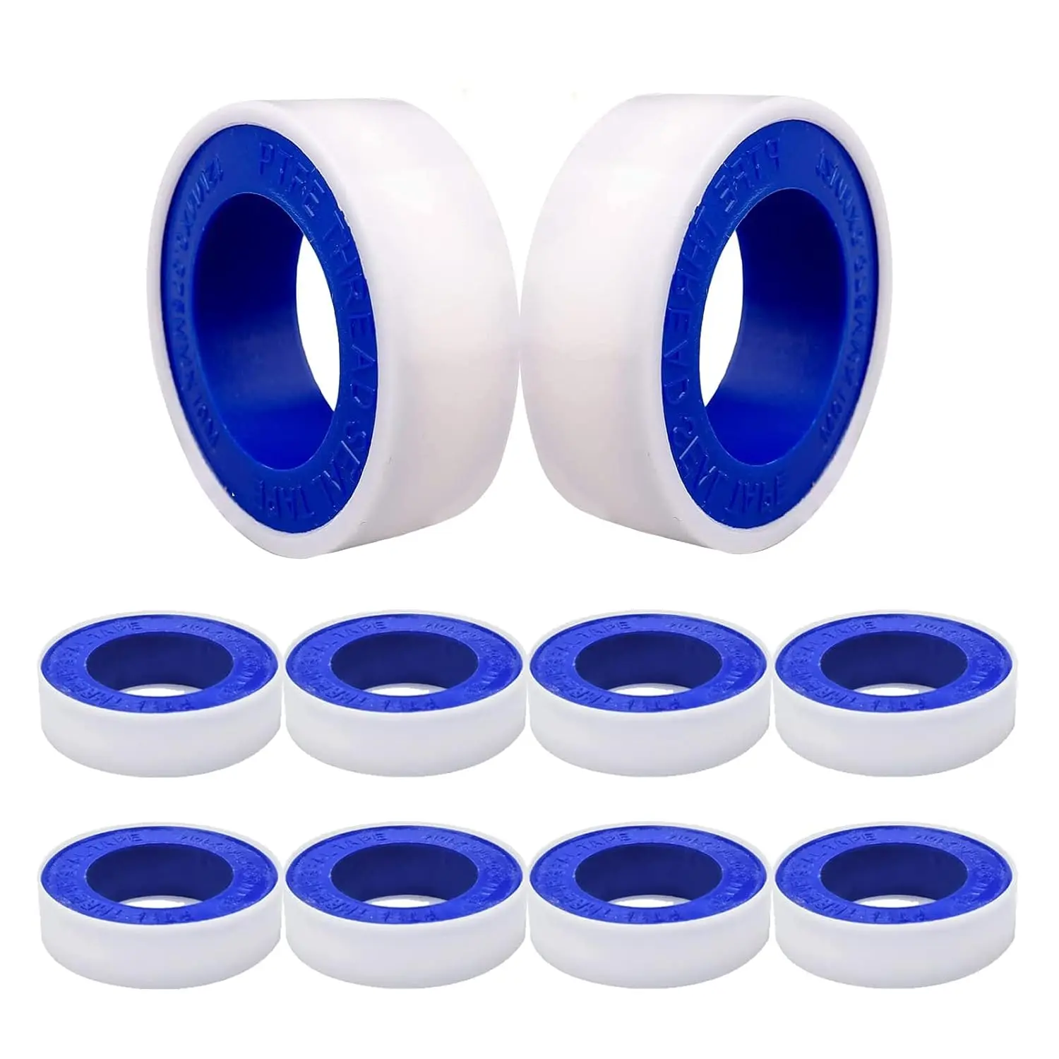 10 Rolls Teflon Tape, 12mmx10m PTFE Pipe Sealant Seal Tape Industrial Thread Seal Tapes Plumbing  Seal Tape for Shower ,Water Pipe Sealing Tape,Thread Seal(White)
