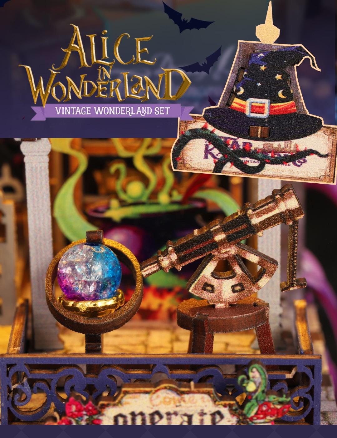 Magic Gate DIY Book Nook Kit - 3D Wooden Puzzle Miniature House with  Light| Enchanted Library Bookshelf Decor| Perfect Creative Gift for Hobbyists & Magic Fans