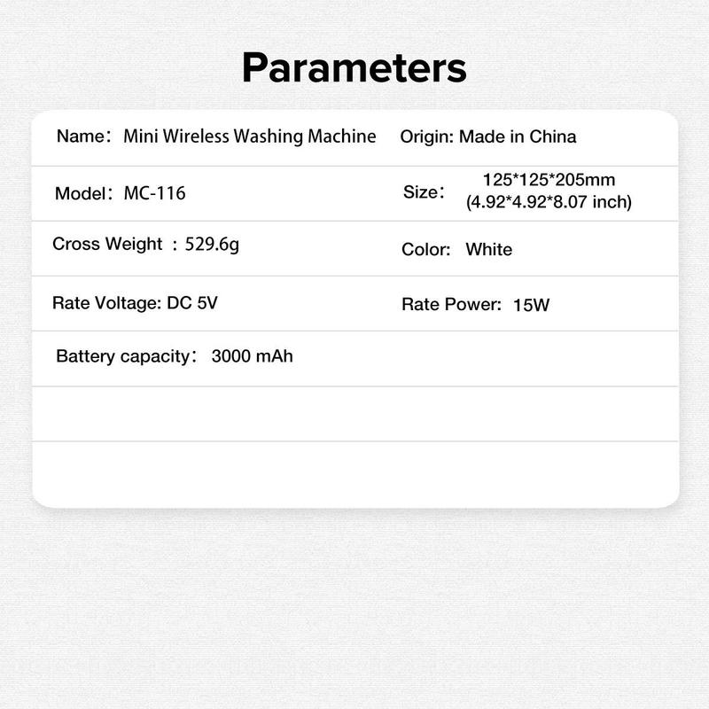 Mini Compact Multifunction Washing Machine for Handkerchiefs, Towels, Lingerie, Baby Clothes and Socks, 3 Washing Modes for Apartments, Dorms, Camping and Travel