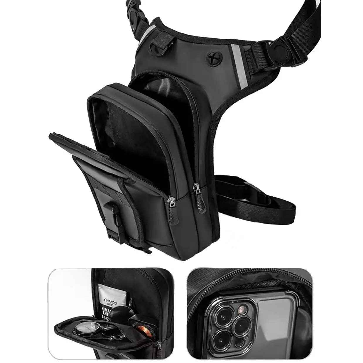 Drop Leg Bag Outdoor Thigh Bag, PVC Material, Multifunctional Tactical Thigh Packs, Belt Pouch for Hiking, Traveling, Fishing, Motorcycle, Bike