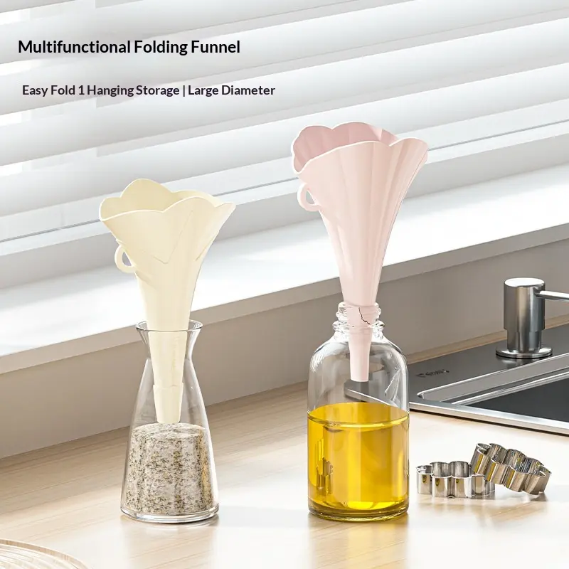 Creative Folding Multifunctional Funnel Kitchen Supplies Acrylic Funnel Household Liquid Separate Oil Funnel Oil Pot Leak