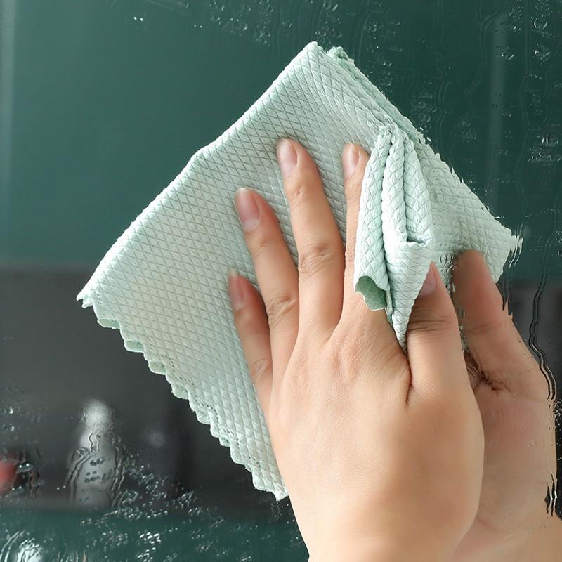 10-1PC Microfiber Washing Dish Cloth Cleaning Towel Super Absorbable Window Glass Cleaning Cloth Kitchen Anti-grease Wiping Rags