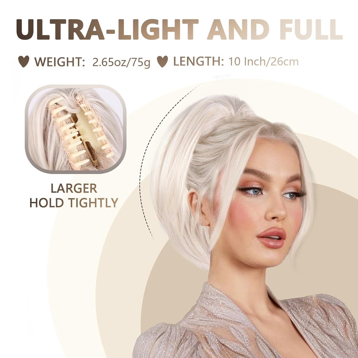 10 Inch Short Pony Tails Hair Extensions, Soft Synthetic Straight Amazon.com : NTYNTY Ponytail Extension - 10 main image 3