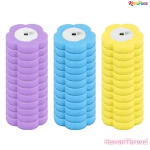 3 Layer Disposable Toilet Wand Refill Sponge Heads, Replaceable Bathroom Cleaner Refill Pads With 6 Or 12 Pack Optional Specifications, Practical Household Sanitary Cleaning Supplies, Brush Handles Are Not Included In The Package