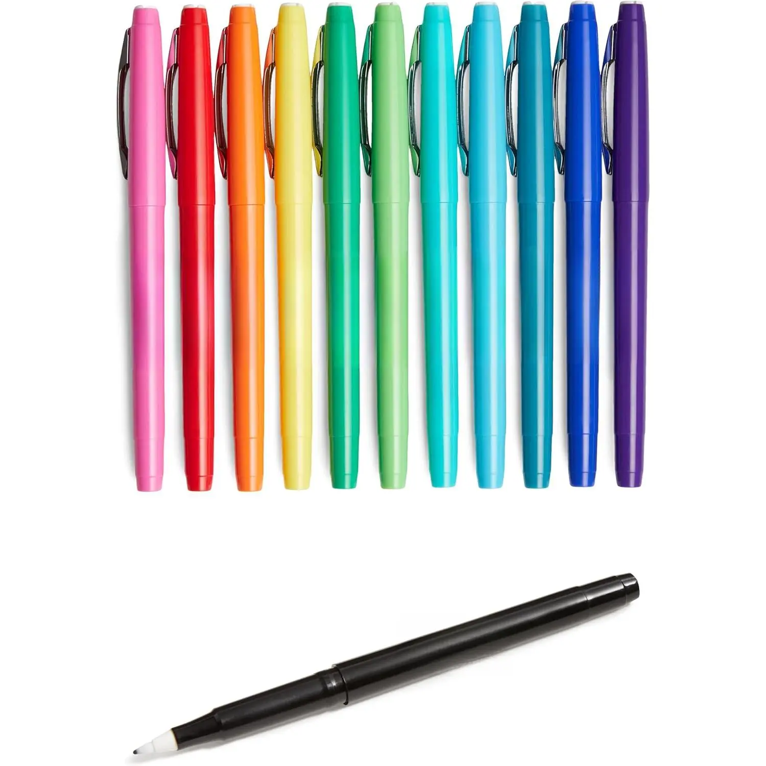 Felt Tip Marker Pens, Assorted Colors, for Art Projects, Writing, Drawing, and Journaling, 12-Pack