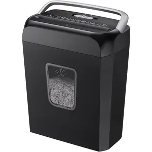 Paper Shredder for Home Use, 3.4 Gal Wastebasket, 6 Sheet Crosscut Paper Credit Cards, Staples, and Clips Shredder for Home Office Use, Portable Handle Design (C237-B New Version)