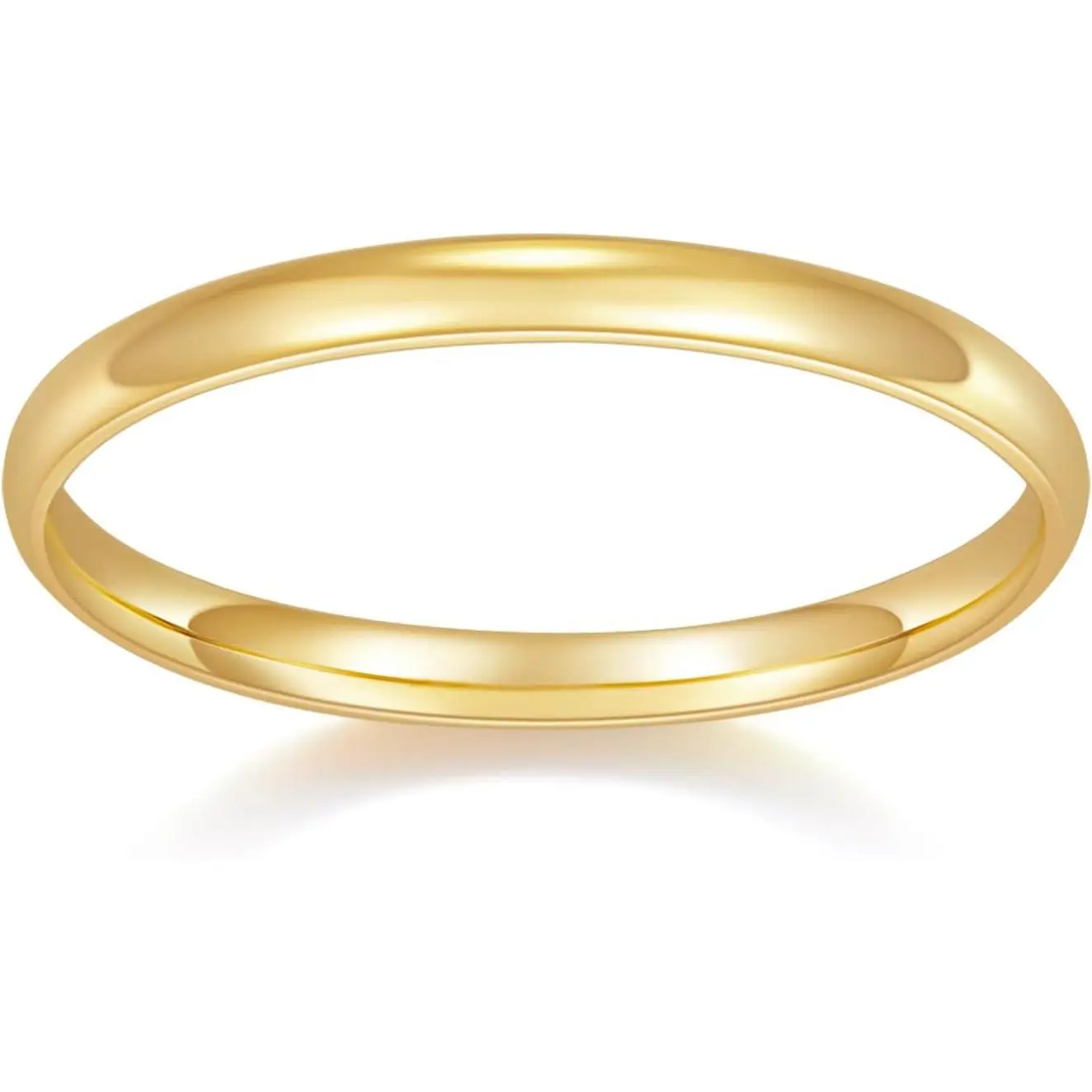 14K Gold/White Gold Plated Rings for Women, Wedding Band, Stackable, Knuckle, Dainty Thumb & Pinky, Non Tarnish/Silver, Gold Rings for Women 2mm 4mm 6mm Band Sizes 4-12