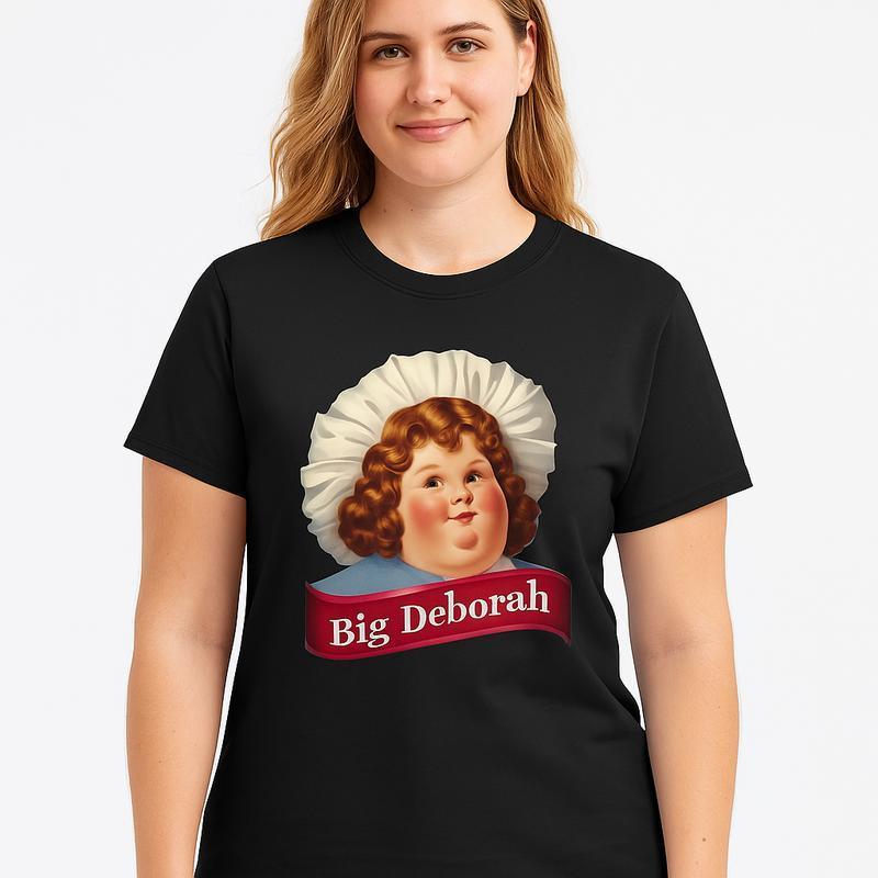 Vintage Big Deborah T-Shirt, Funny Retro Humor Graphic Tee for Men and Women, 100% Cotton Unisex Crewneck Short Sleeve, Playful Sarcastic Name Meme Shirt, Casual Streetwear Top, Nostalgic Internet Joke Apparel