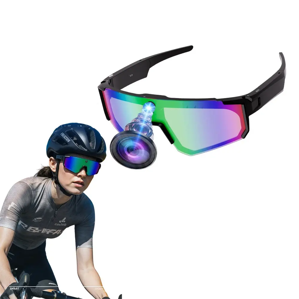 Sport AI Smart Glasses with 8MP Camera,1200P Video Recording,4GB Memory Build-in (No SD Card Needed), Build-in Myopia Inner Frame,Bluetooth Call ,Music Control ,AI Translation, 260Mah Battery, IP64 Waterproof,AI Glasses