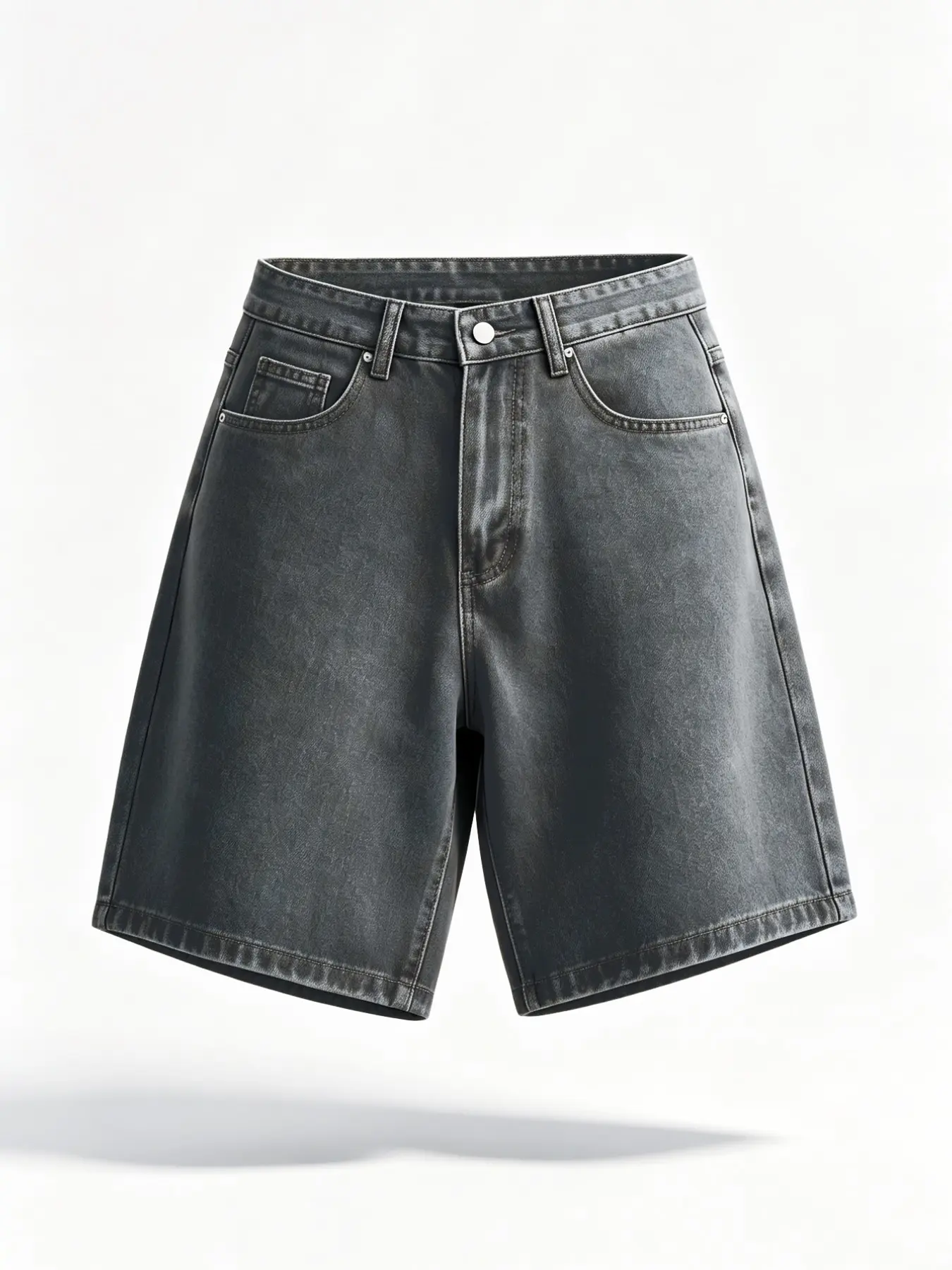 Men's Solid Color Denim Shorts, Regular Fit Casual Comfy Fashion Basic Shorts for Daily Wear, Men's Bottoms for All Seasons